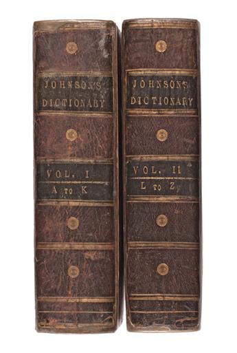 JOHNSON, SAMUEL.  A Dictionary of the English Language. 2 vols. 1786